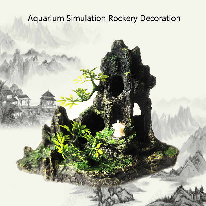 Aquarium Plant Substrate - Harz Aquarium Steingarten Berg Dekoration künstliche