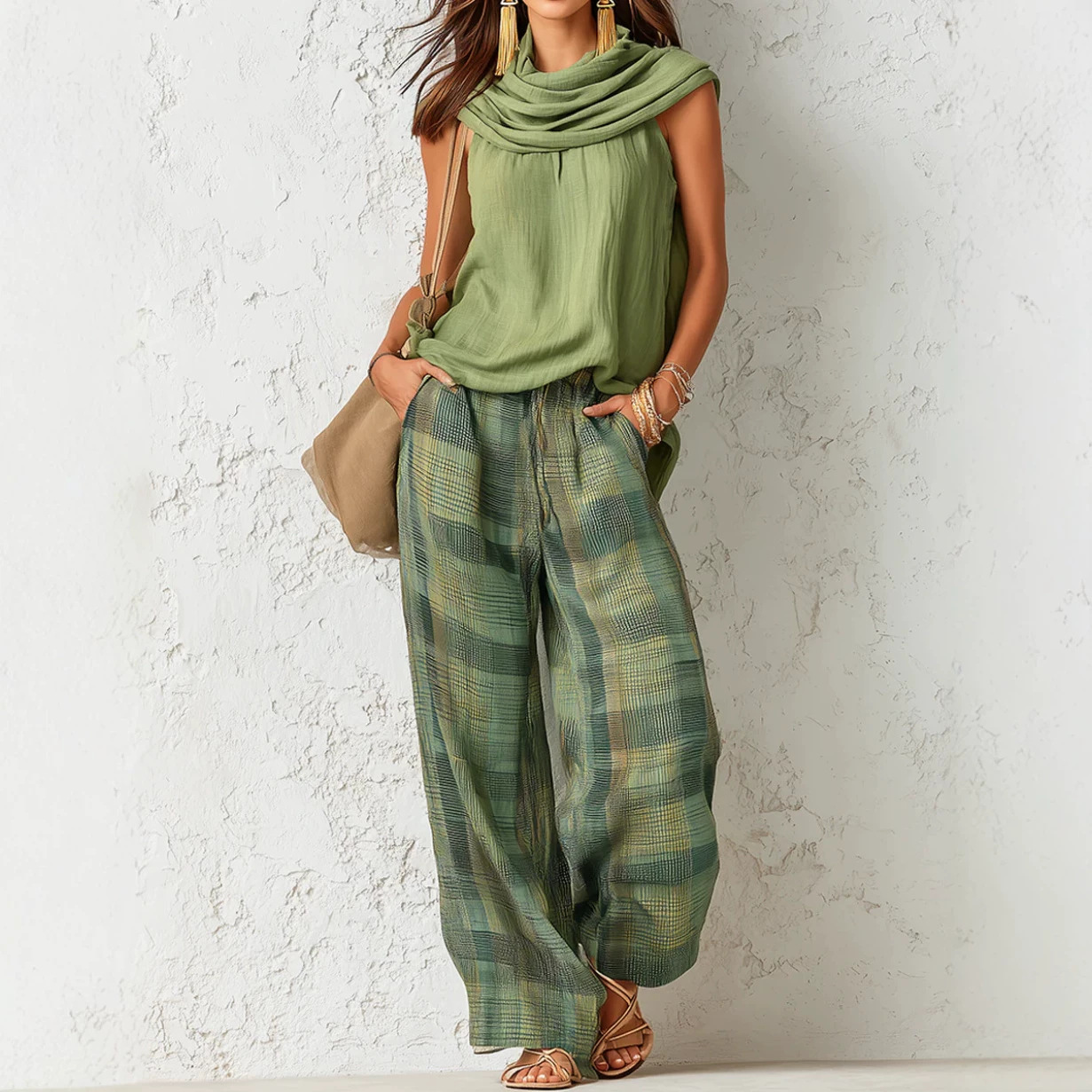 Planted Tank - 2026 Neue Damenmode Boho Grünes Ärmelloses
