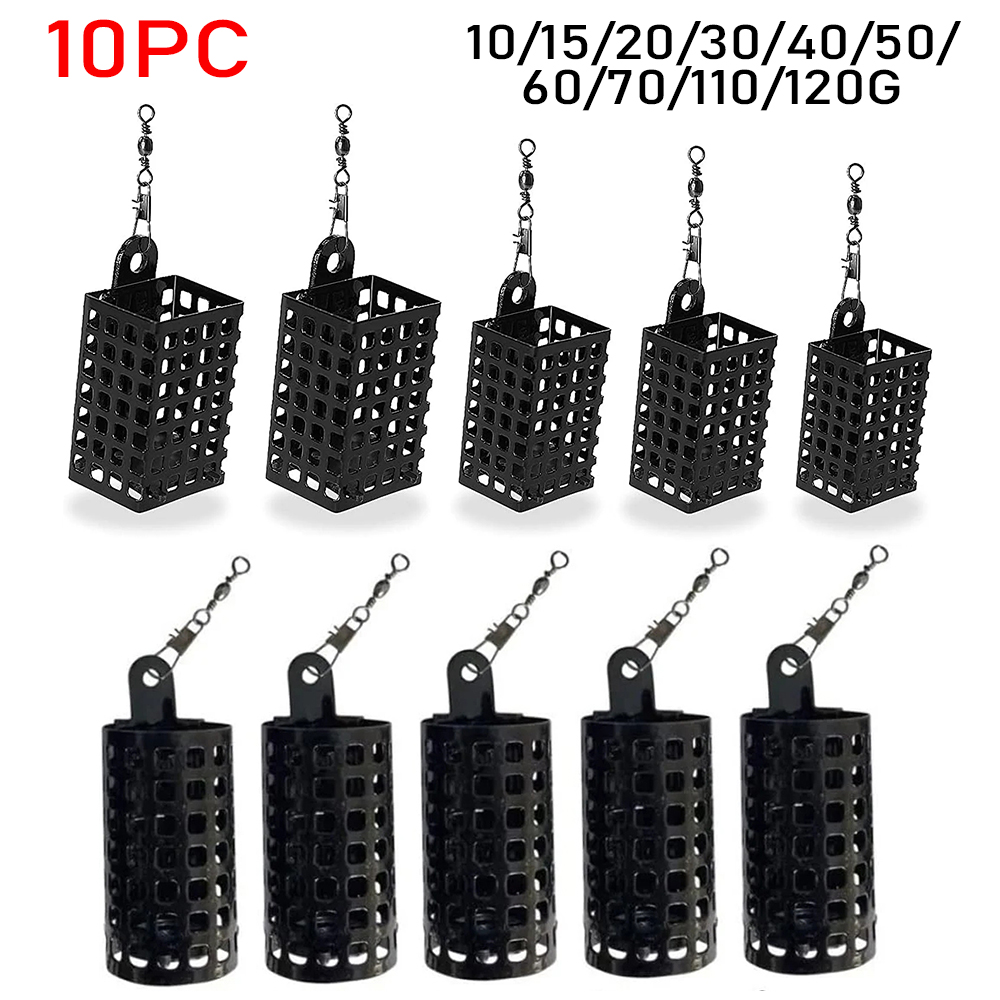 Aquarium Fertilizer - 10PCS Angelgerät Feeder Käfig Edelstahl Locken