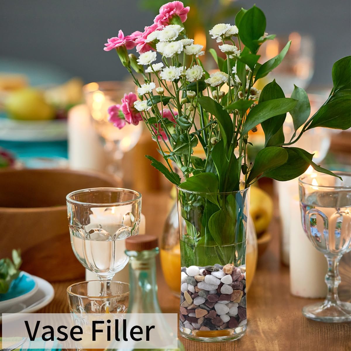 Gemischte Farben Kieselsteine  – Plant Aquarium Pot Bewertung und Preis
